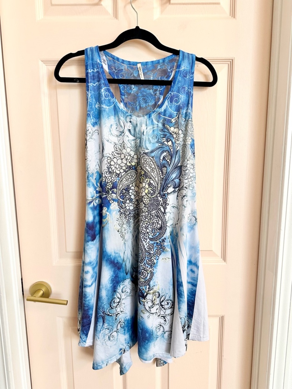 Blue floral India boutique swing dress
